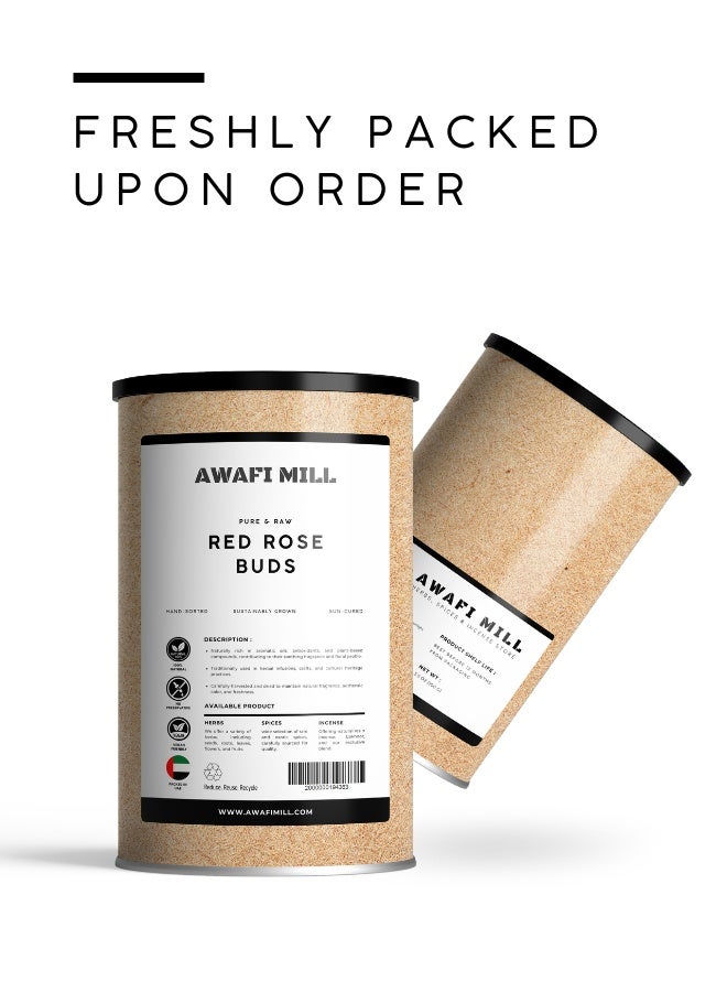 AWAFI MILL Red Rose Buds Tea (Whole Dried Buds) | Fragrant Floral Herbal Tea and Dessert Garnish | Caffeine-Free | Food-Grade - 100 g | 3.5 Oz - Image 5