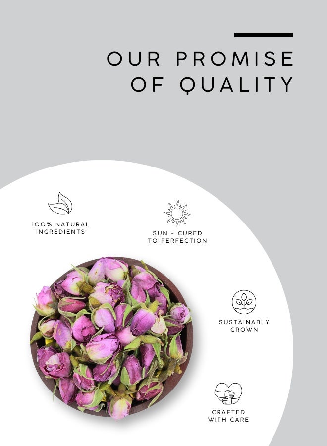 AWAFI MILL Red Rose Buds Tea (Whole Dried Buds) | Fragrant Floral Herbal Tea and Dessert Garnish | Caffeine-Free | Food-Grade - 100 g | 3.5 Oz - Image 4