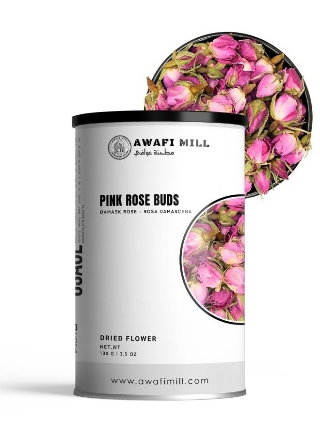 AWAFI MILL Red Rose Buds Tea (Whole Dried Buds) | Fragrant Floral Herbal Tea and Dessert Garnish | Caffeine-Free | Food-Grade - 100 g | 3.5 Oz - Image 1