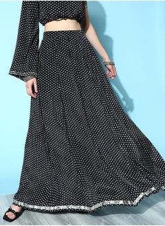 SASSAFRAS Diamond Ditsy Print Pocket Detail Maxi Skirt by Styli  - Image 1