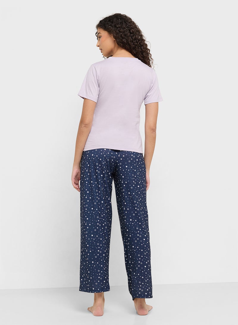 Ginger Cotton Graphic T-Shirt & Pyjama Set  - Image 2