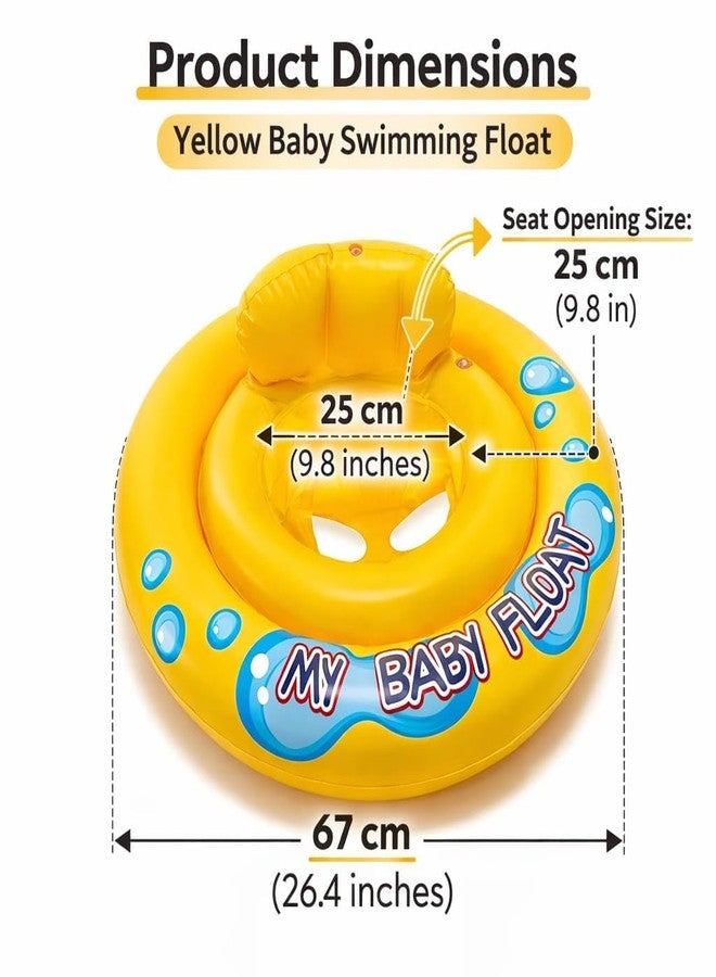 STACKRAID Inflatable Baby Float Ring Swimming Pool Toys Tube Raft for Babies Swimming Toy Stuff & Toddlers 1-2 Years 26.5"(Floats) (Yellow) - Image 3