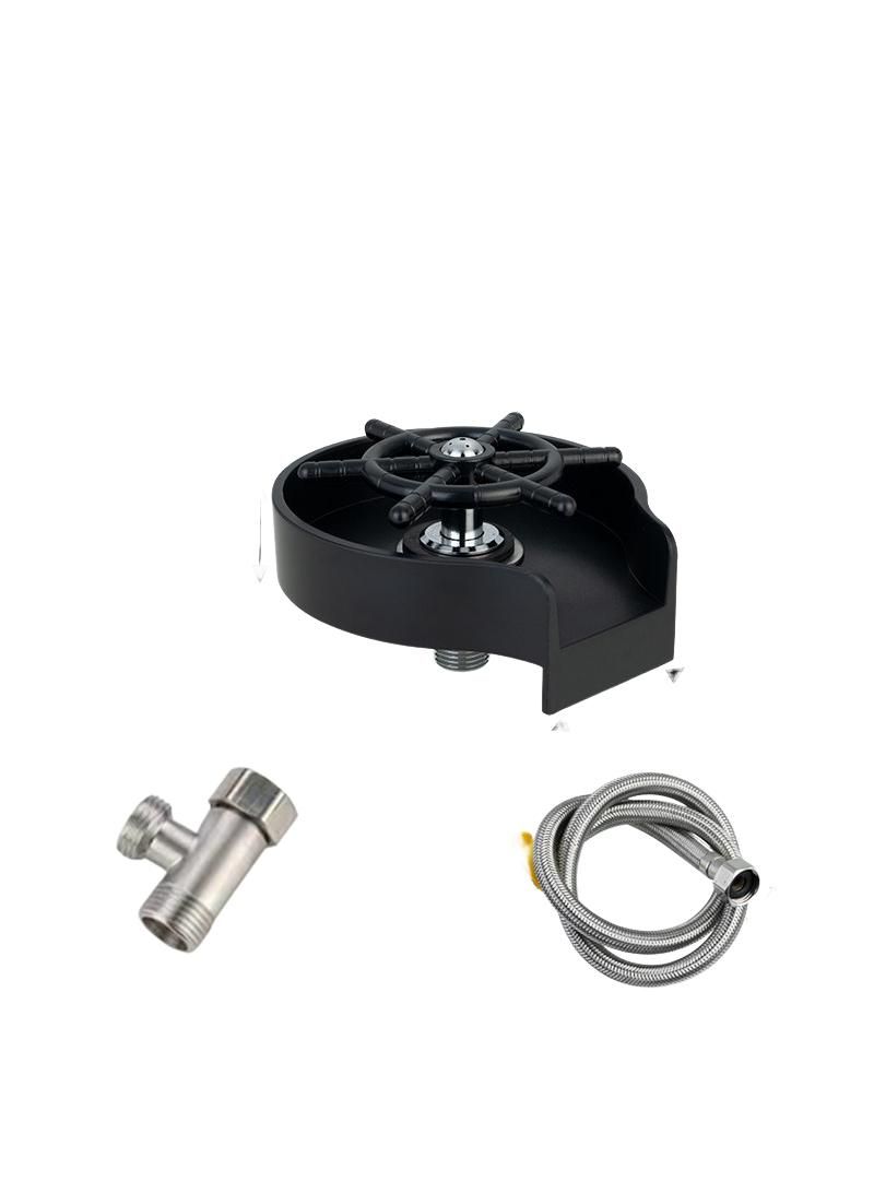 Generic Black Household Cup Washer Sink High Pressure Sprayer Automatic Faucet Coffee Shop Flusher 