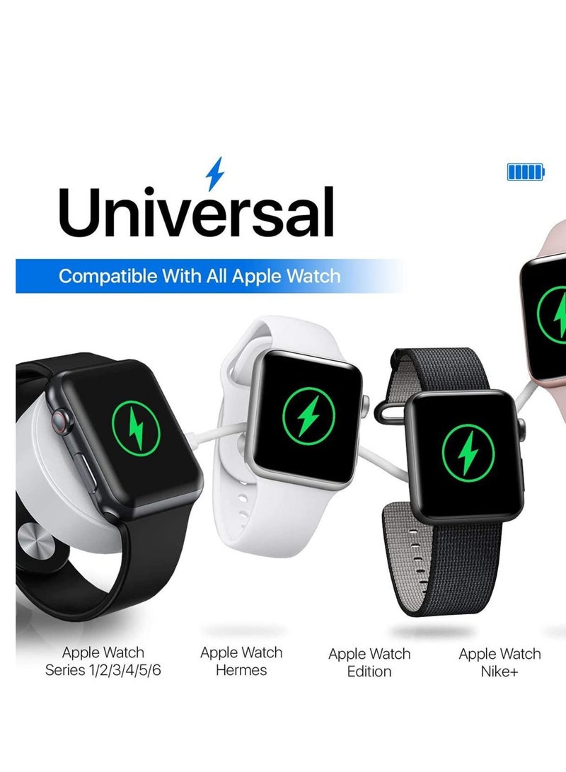 Portable Smart USB Watch Charger Cable Magnetic Wireless Charging Dock For Apple iWatch (Series 7/6/5/4/3/2) Apple watch For iPhone - White  - Image 5