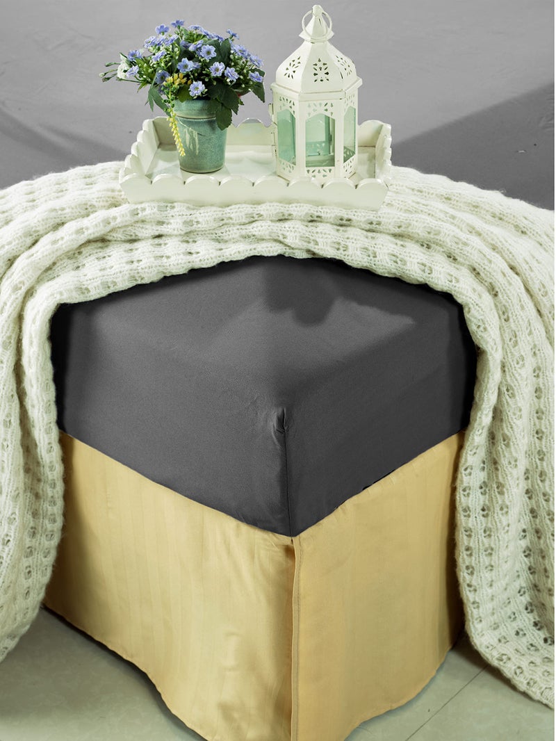 Mocassi Queen Sheet - أوراق تبريد عميقة الجيب تصل إلى 16 بوصة - فندق فاخر 1800 عدد الخيوط - أنعم صفائح - مقاومة التجاعيد - 1 ورقة واحدة مجهزة رمادية رمادية - Image 3