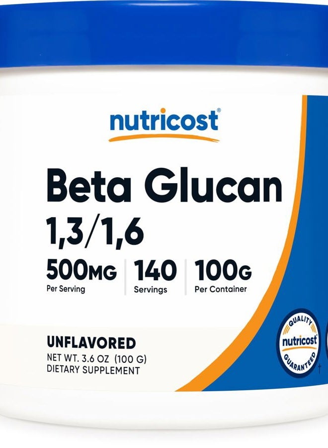 Nutricost مسحوق بيتا غلوكان 100 جرام - 1,3/1,6 - غير معدّل وراثيًا - Image 1