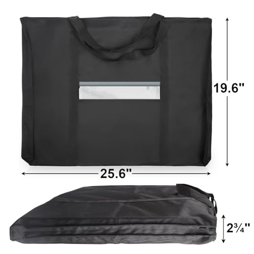 JJRING حقيبة محفظة فنية خفيفة الوزن من JJRING دكرون، 19.6'' × 25.6'' لـ 18'' × 24''، حقيبة تخزين سوداء لحمل الملصقات، والرسم، والتخطيط - Image 2