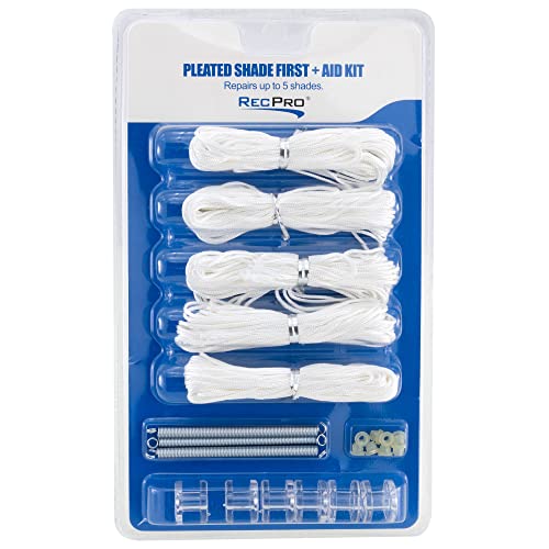 RecPro RV Pleated Shade Repair Kit | Day Night Window Shade Restringing Kit (White) - Image 1