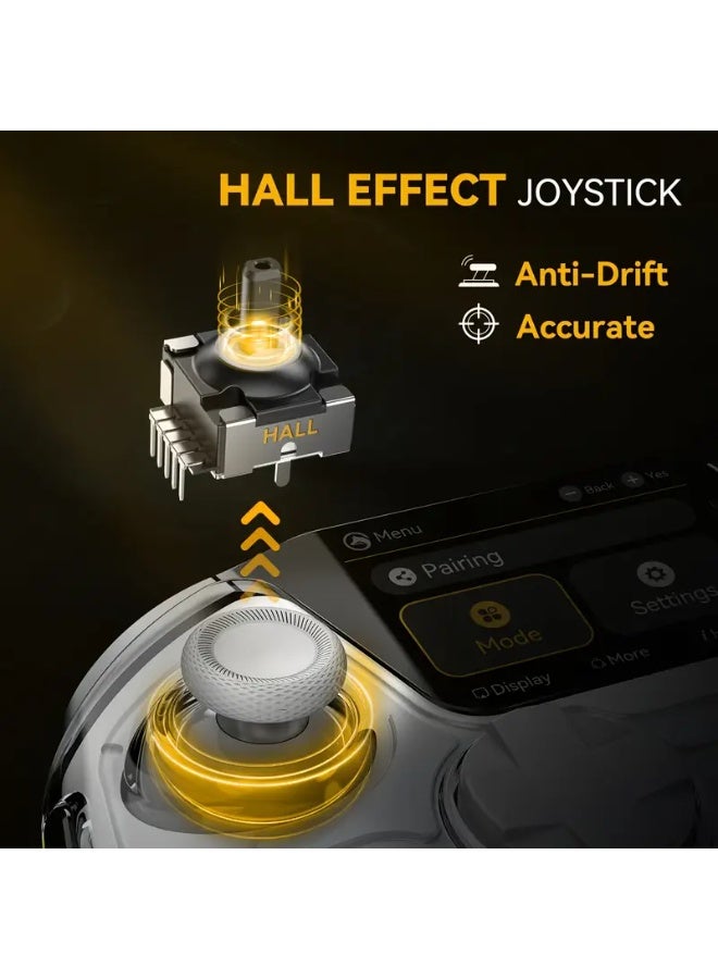 V2 Interactive Screen Wireless Gaming Controller – Hall Effect Joysticks  Triggers, RGB Lighting, Remappable ons, 1800mAh Battery with Charging Dock, Compatible with PC/Switch/iOS/Android/Steam Deck (White) - Image 5