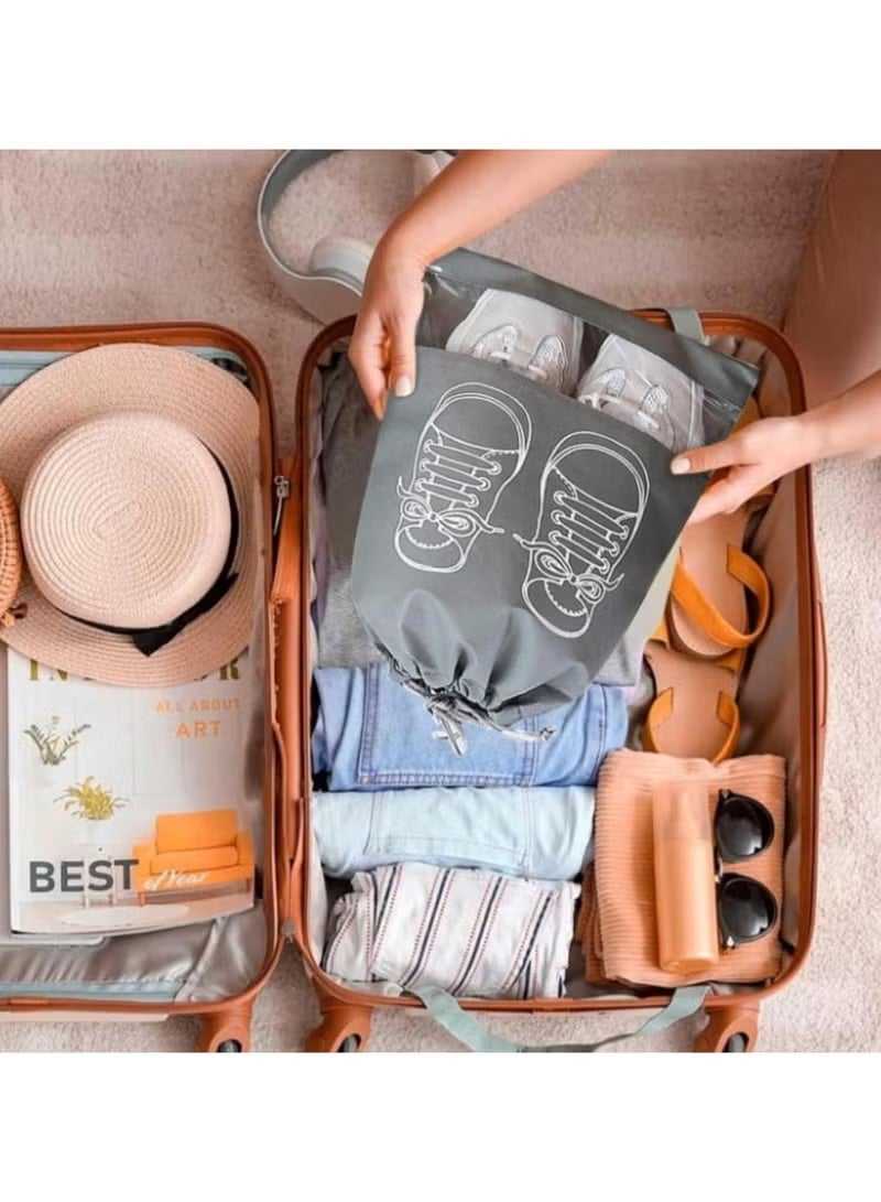 Premium Fabric Shoe Storage Bags (Set of 5) – Large Size Travel Organizer for Shoes & Clothes, Ideal for Summer Trips and Holidays - Image 3