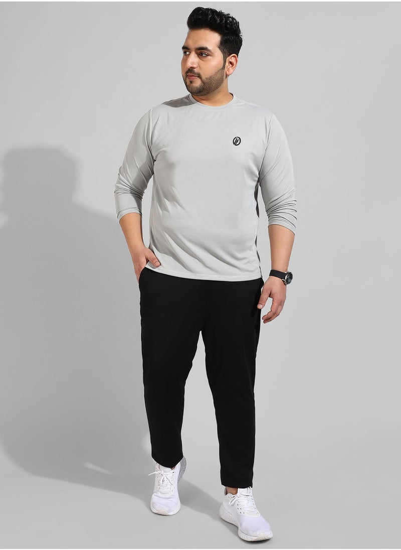 Instafab Plus Men's Solid Grey Regular Fit Activewear T-Shirt  - Image 5