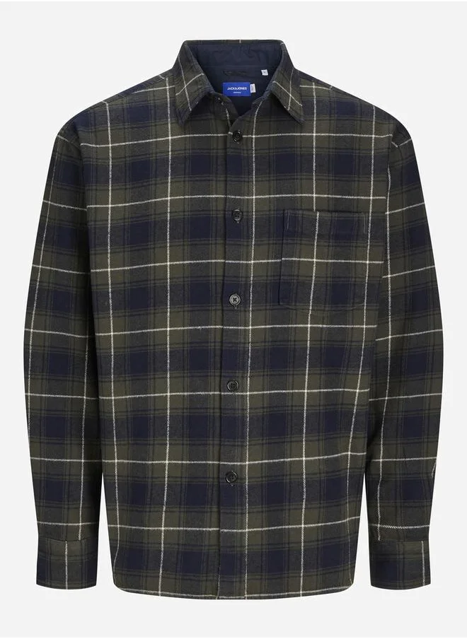 JACK & JONES Checked Relaxed Fit Shirt with Patch Pocket
