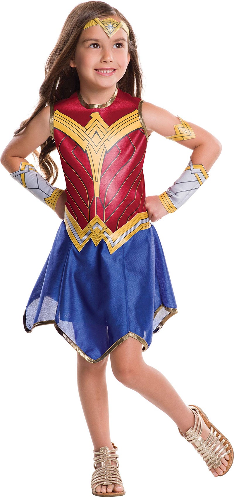 Rubies Wonder Woman Movie Childs Value Costume Medium Red Blue Gold Model640066_M