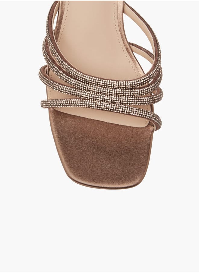 Flora Bella By Shoexpress Women Embellished Slip-On Sandals with Kitten Heels  - Image 4