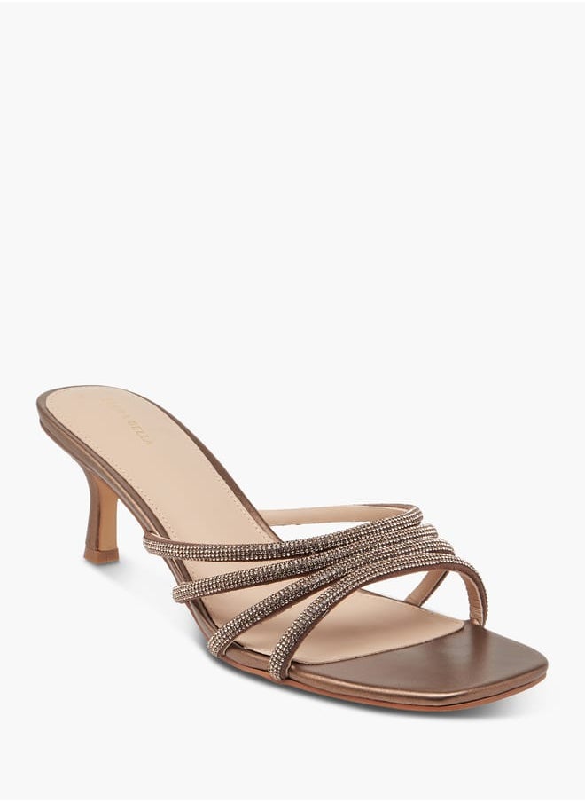 Flora Bella By Shoexpress Women Embellished Slip-On Sandals with Kitten Heels  - Image 2