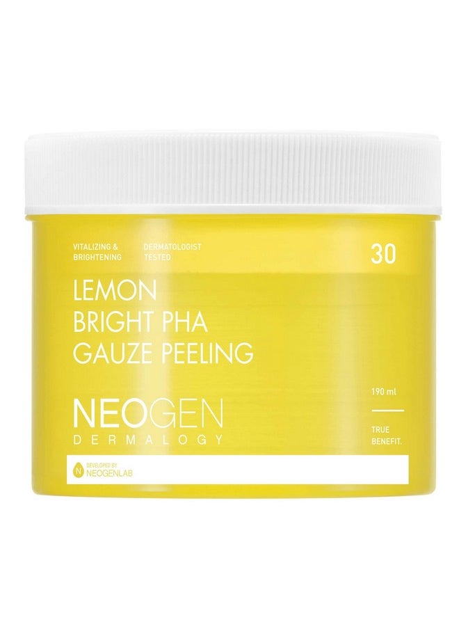 DERMALOGY by NEOGENLAB Neogen Lemon Pha Gauze Peeling Pads (30 Pads) Exfoliating Peeling Pad With Aha Bha Pha Lha & Lemon & Glutathione & Niacinamide Korean Skin Care  - Image 1