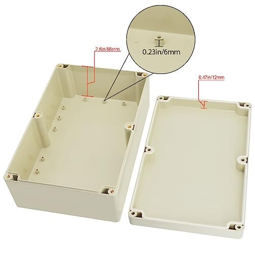 LeMotech Waterproof Dustproof IP65 ABS Plastic Junction Box Universal Electric Project Enclosure Pale Gray 9.0 x 5.9 x 3.4 inch (230 x 150 x 87 mm) - Image 4