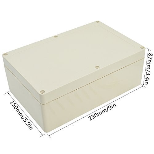 LeMotech Waterproof Dustproof IP65 ABS Plastic Junction Box Universal Electric Project Enclosure Pale Gray 9.0 x 5.9 x 3.4 inch (230 x 150 x 87 mm) - Image 2