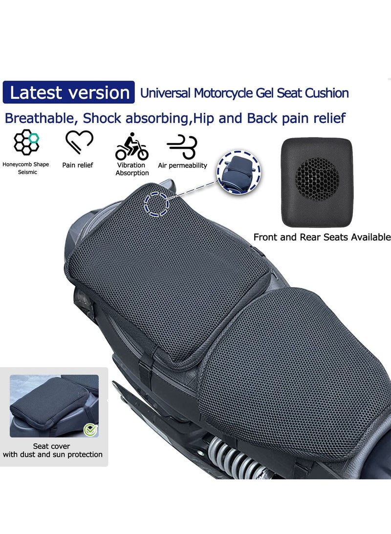 Excefore Motorcycle Gel Seat Cushion Universal Motorcycle Seat Cushion, Quick drying Motorcycle Cool Seat Cover, Anti-Slip Motorcycle Mesh Protective Seat Cover, for Comfortable Rides  - Image 2