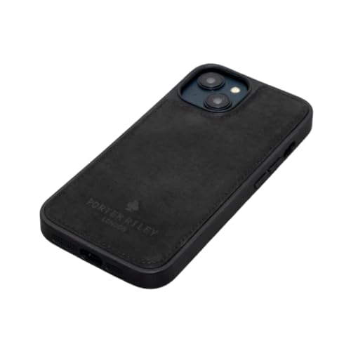 Porter Riley - Leather Case Compatible with iPhone 16 Pro Max. Premium Genuine Leather Slim Back/Bumper/Shell/Shockproof Case (Pure Black) - Image 1