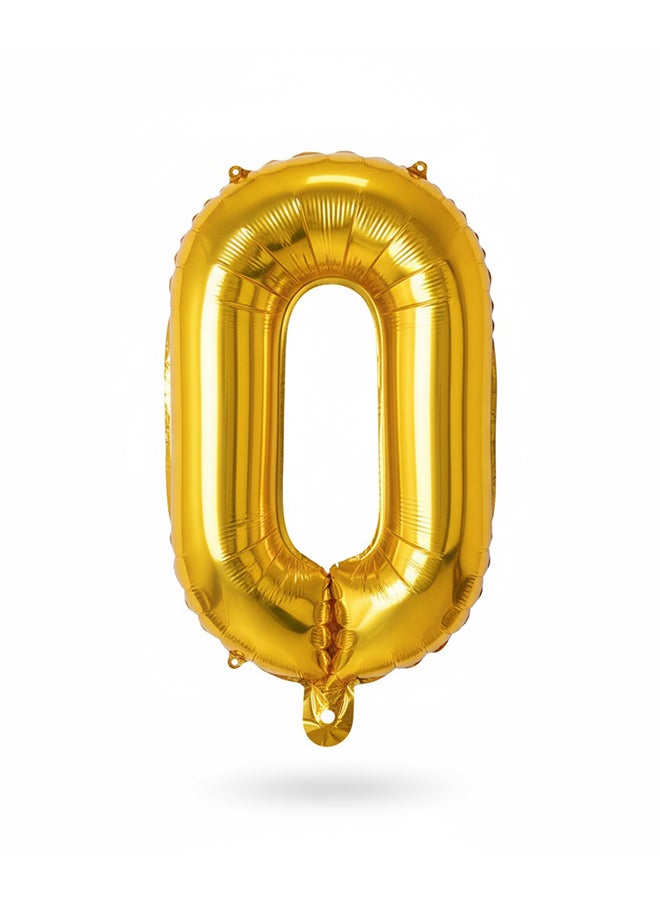 Toyland 40″ Number 0 Foil Balloon, Gold - Image 1