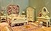 iLAND Wooden Dollhouse Furniture 112 Scale Dollhouse Bedroom Furniture in Cream Color Dollhouse Bed Dressing Table Wardrobe Gifts for Girls KidsElegant Miniature Furniture 6pcs - Image 3