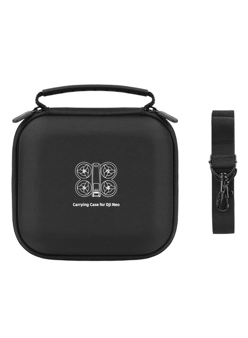 Carrying Case for DJI Neo Portable PU Leather Small Shoulder Bag for DJI Neo Drone and Batteries Accessories (Black)  - Image 1