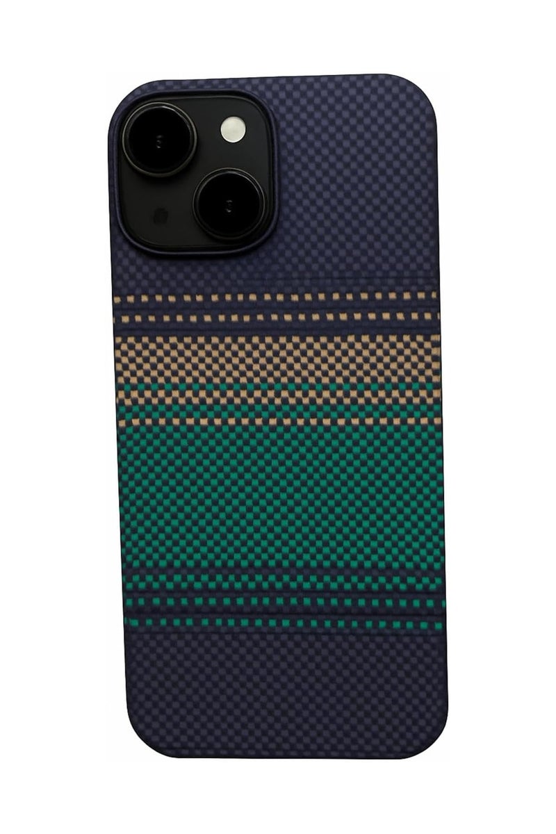 erorex Phone Case Compatible with iPhone 15 Plus Slim Lightweight Protective Cover with Dark Blue and Green Checkered Pattern Anti Slip Grip Shock Absorption Precise Cutouts and Stylish Durable Design - Image 1