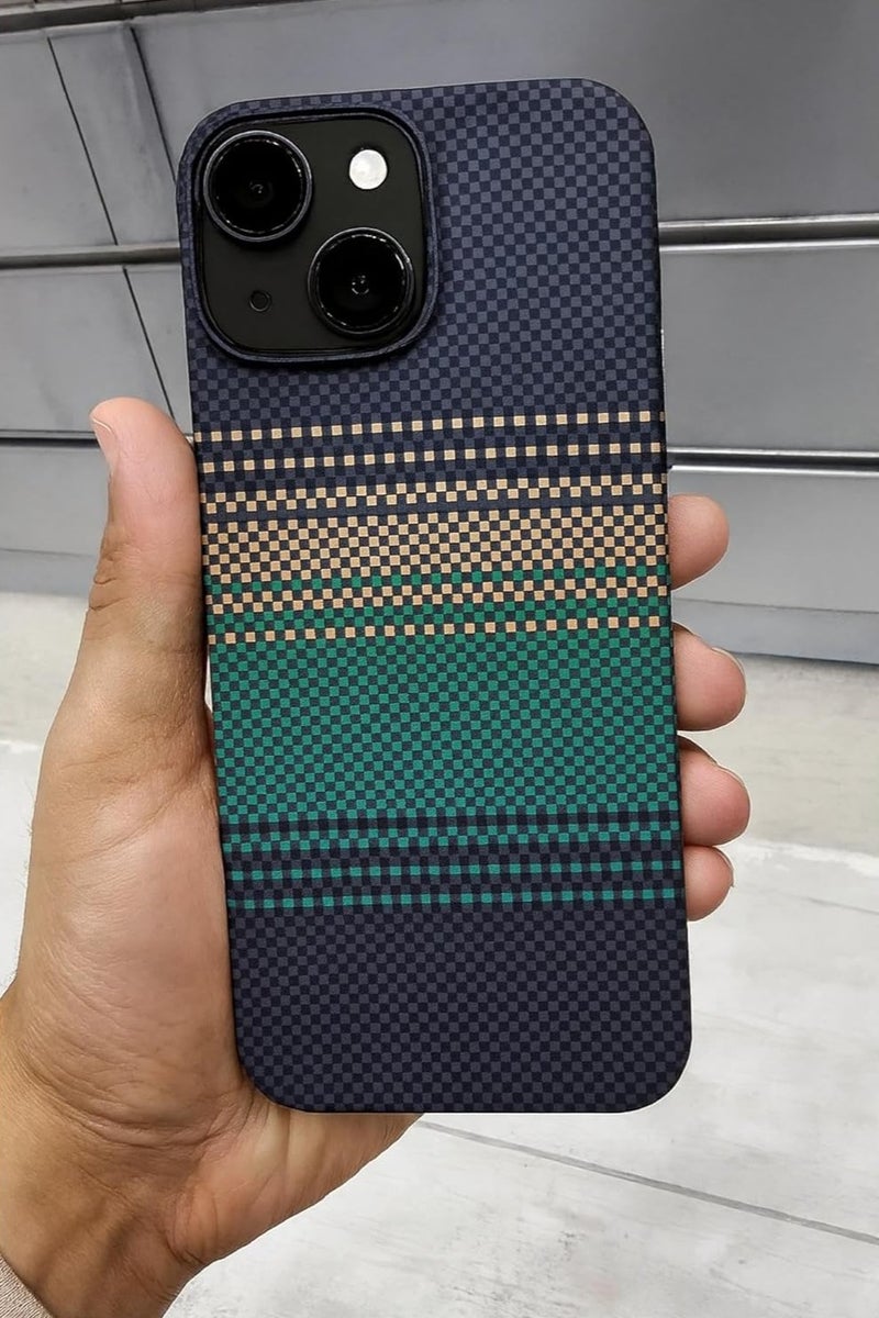 erorex Phone Case Compatible with iPhone 15 Plus Slim Lightweight Protective Cover with Dark Blue and Green Checkered Pattern Anti Slip Grip Shock Absorption Precise Cutouts and Stylish Durable Design - Image 2