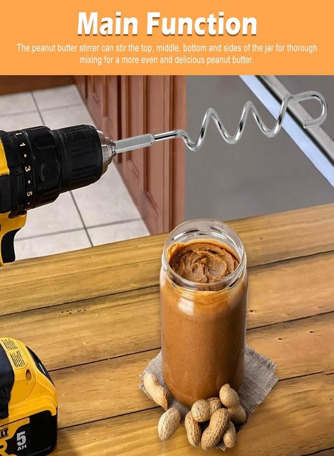 HONUTIGE 3 Pcs Peanut Butter Stirrer, Stainless Steel Nut Butter Mixer for Hand Mixers and Drills Peanut Butter Stirring Tool Jam Stirring Tools Fast Mixing Stirrer Utensil for Mixing Various Butter Jam - Image 5