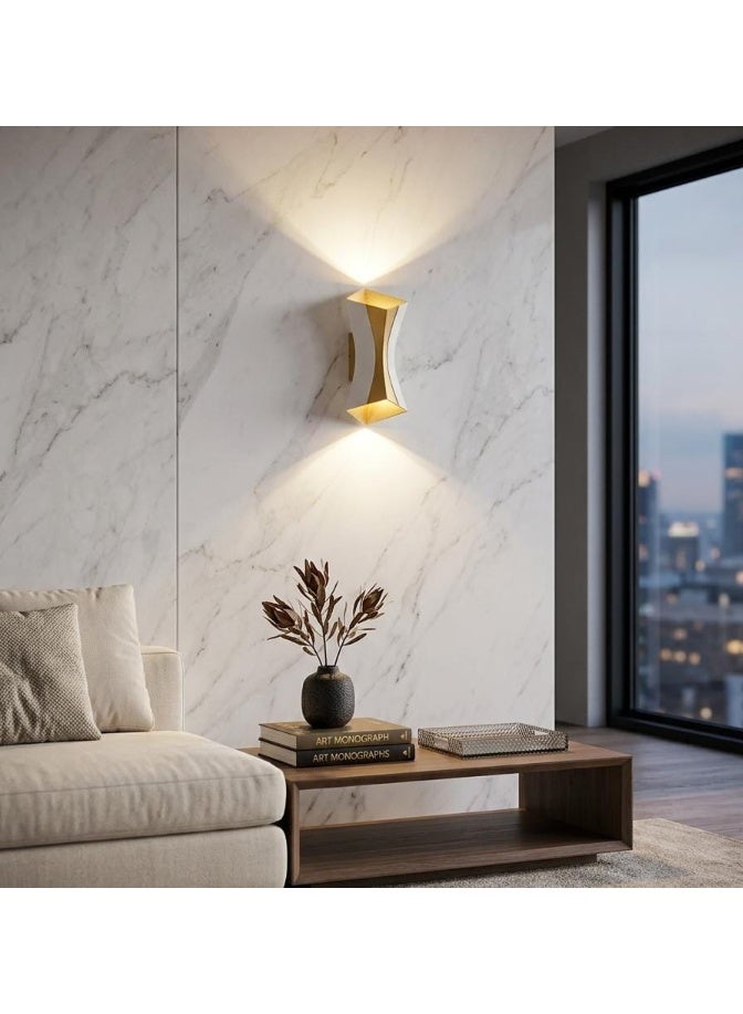 Decorative Wall Sconce, Elegant Gold Tone, Dual Lighting - Image 1