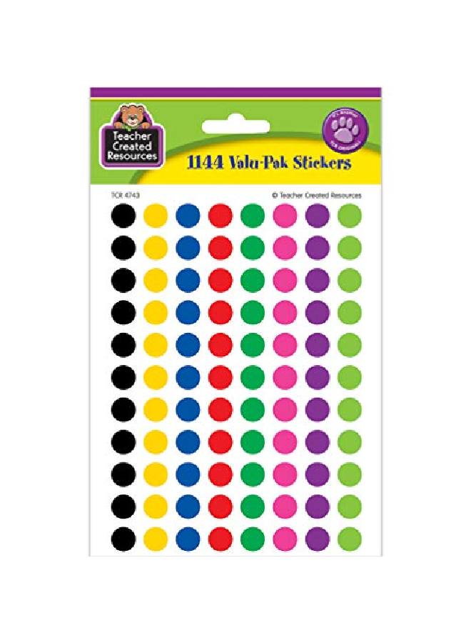 Teacher Created Resources حزمة قيمة ملصقات دوائر ملونة صغيرة متعددة الألوان (4743) - Image 2