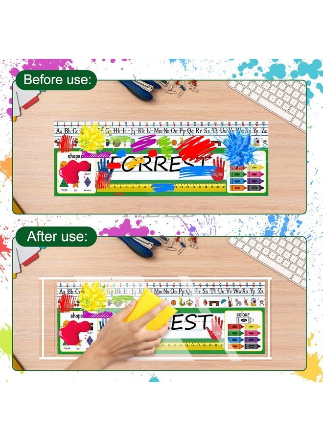 Meetory 36 Pieces 13.5” X 4.9” Clear Nameplate Pocket Self-Adhesive Desk Name Tag Covers For School Classroom Desk, Office Supplies（Not Include Name Tags） - Image 4