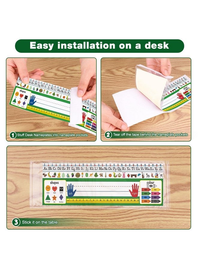 Meetory 36 Pieces 13.5” X 4.9” Clear Nameplate Pocket Self-Adhesive Desk Name Tag Covers For School Classroom Desk, Office Supplies（Not Include Name Tags） - Image 5