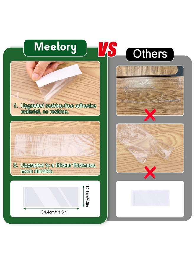 Meetory 36 Pieces 13.5” X 4.9” Clear Nameplate Pocket Self-Adhesive Desk Name Tag Covers For School Classroom Desk, Office Supplies（Not Include Name Tags） - Image 3