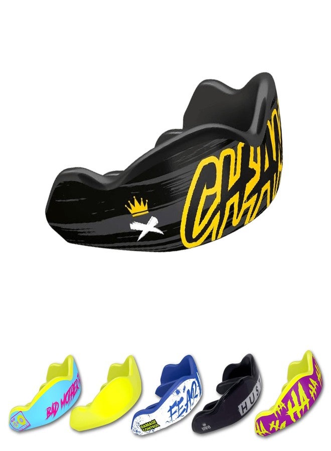 داميج_كونترول واقي الفم عالي التأثير من دامج كونترول - واقي فم رياضي للملاكمة وكرة القدم والهوكي واللاكروس وكرة السلة، يحمي الأسنان والفك، قطعة فم واقية للبالغين والشباب (بالغ، بطل) - Image 1