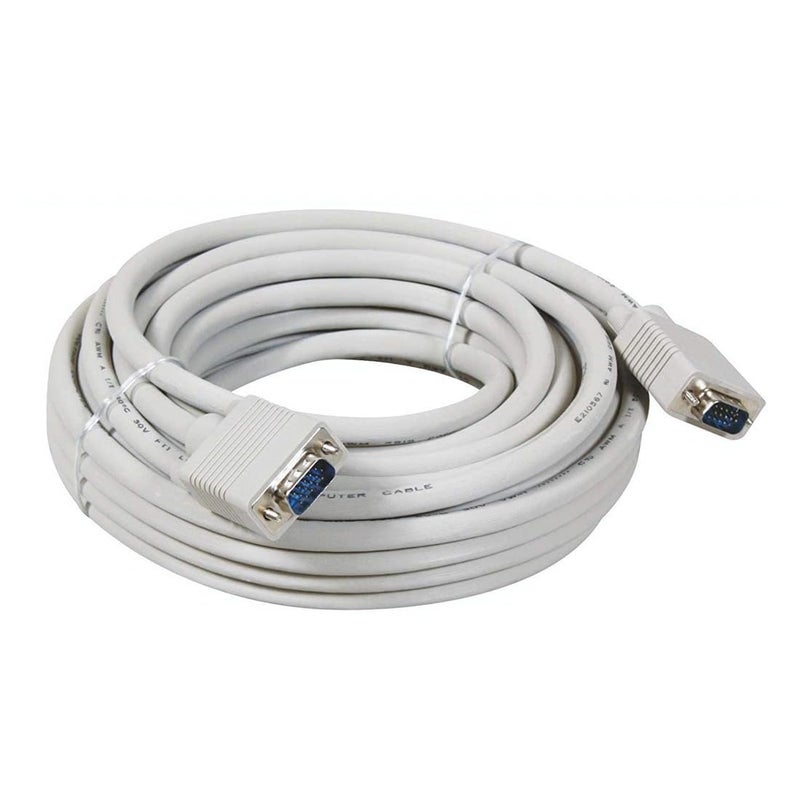 Imaashi Heavy Duty VGA Cable Male to Male 15 Pin Connector – White High-Resolution Video Cable for PC, Laptop, Monitor, Projector, TV, Gaming Console, DVR, NVR (20 Meter) - Image 2