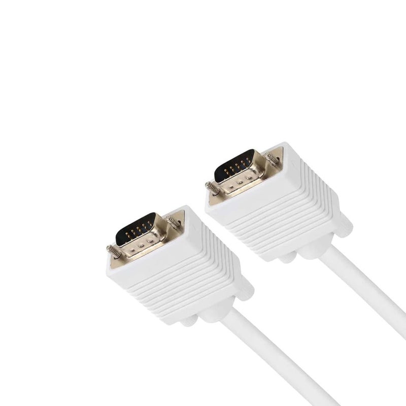 Imaashi Heavy Duty VGA Cable Male to Male 15 Pin Connector – White High-Resolution Video Cable for PC, Laptop, Monitor, Projector, TV, Gaming Console, DVR, NVR (20 Meter) - Image 3