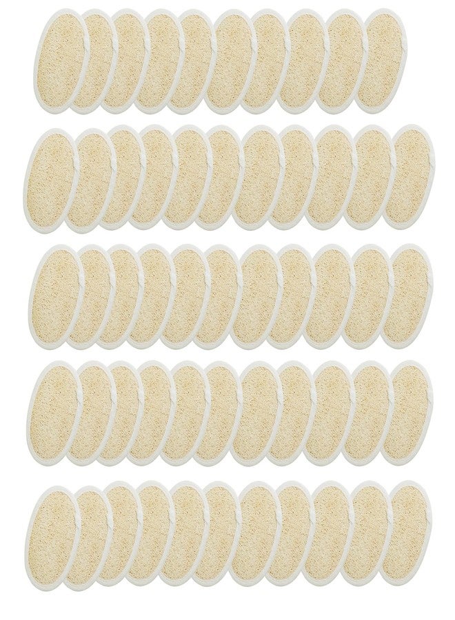 UCEHIPAW 54 Pcs Exfoliating Loofah Pad Bulk Natural Scrubber Luffa Brush Close to Skin Body Scrubber Shower Loofah Sponge Pad for Men Women Spa Bath - Image 1