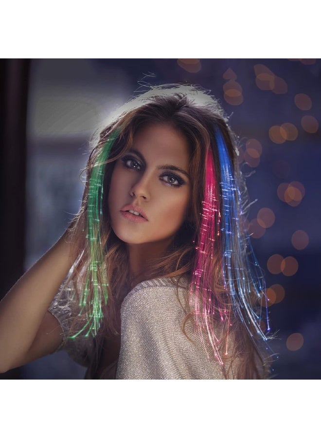 4 قطع من ألعاب الشعر الخيالية المضيئة بتقنية LED، مشابك تمديد LED من الألياف الضوئية للنساء والفتيات، لوازم حفلات متوهجة في الظلام، إكسسوارات نيون لحفلات الرقص والمهرجانات وأعياد الميلاد - Image 5