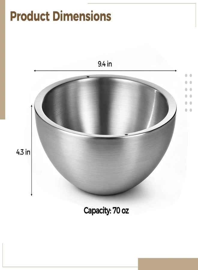NIMBLOOM 70 oz Dip Chiller Bowl, Stainless Steel Double Walled Insulated Serving Bowl for Hot or Cold Food, Parties Salsa, Guacamole, Sauces, Ice Cream, Fruits, Salad, with 2 Silicone Plugs - Image 4