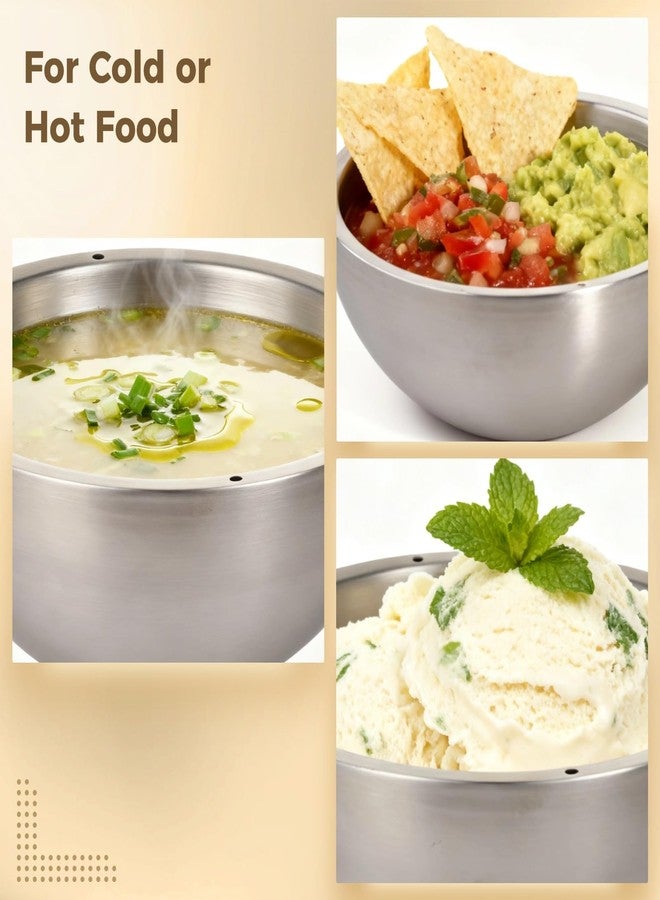 NIMBLOOM 70 oz Dip Chiller Bowl, Stainless Steel Double Walled Insulated Serving Bowl for Hot or Cold Food, Parties Salsa, Guacamole, Sauces, Ice Cream, Fruits, Salad, with 2 Silicone Plugs - Image 5