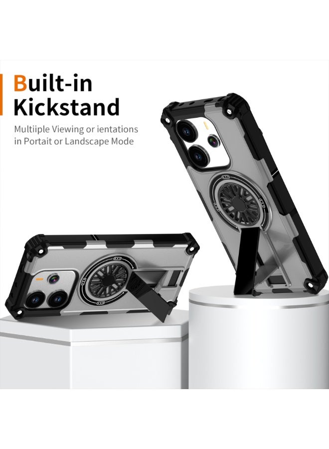 general Magnetic Case for MOTO G 5G 2025, Built-in Stand 【Compatible with Mag-Safe】 Shockproof Protective Cover Case for MOTO G 5G 2025 - Image 2