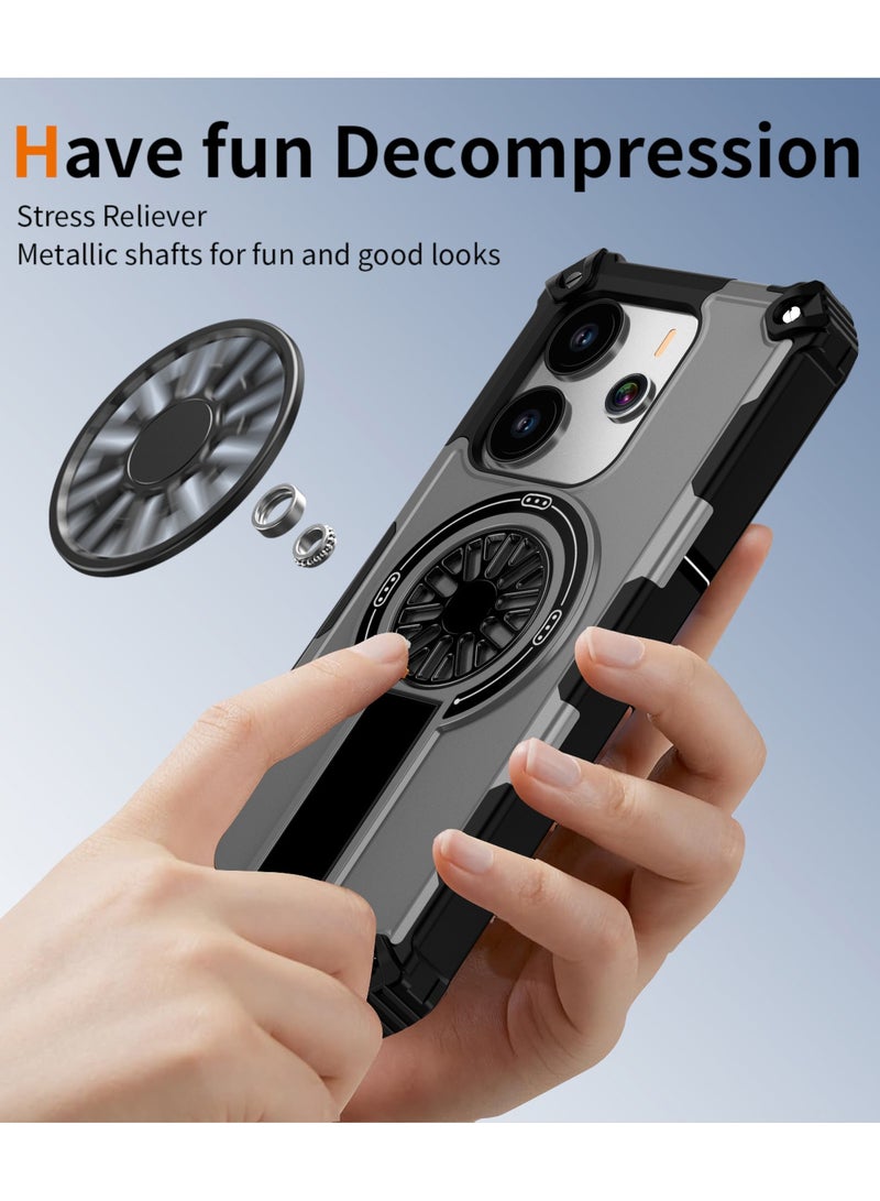 general Magnetic Case for MOTO G 5G 2025, Built-in Stand 【Compatible with Mag-Safe】 Shockproof Protective Cover Case for MOTO G 5G 2025 - Image 3