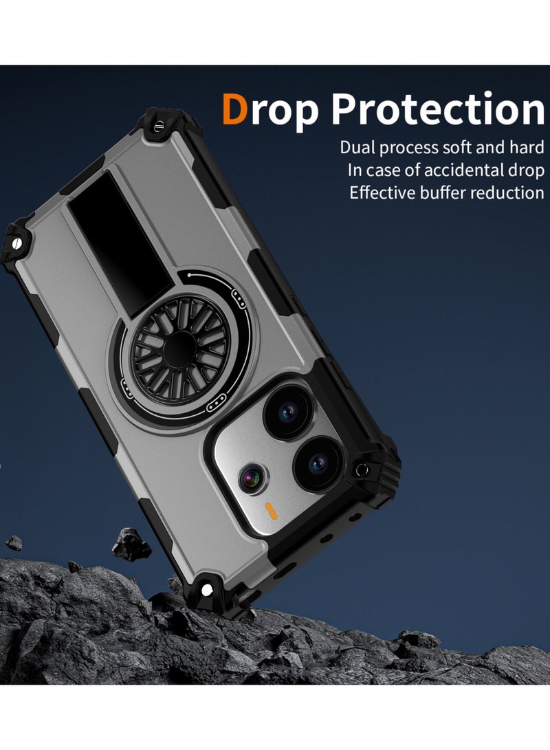 general Magnetic Case for MOTO G 5G 2025, Built-in Stand 【Compatible with Mag-Safe】 Shockproof Protective Cover Case for MOTO G 5G 2025 - Image 4