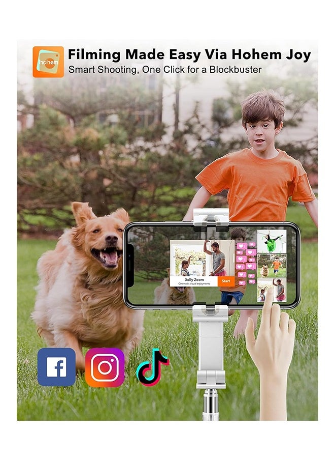 hohem - Selfie Stick Gimbal Stabilizer, 1 Axis Face Tracking & 360° Rotation Tripod with Wireless Remote, 4 in 1 Portable Tripod w/Extendable Stick for iPhone 14/Android Video Recording hohem iSteady Q - Image 1
