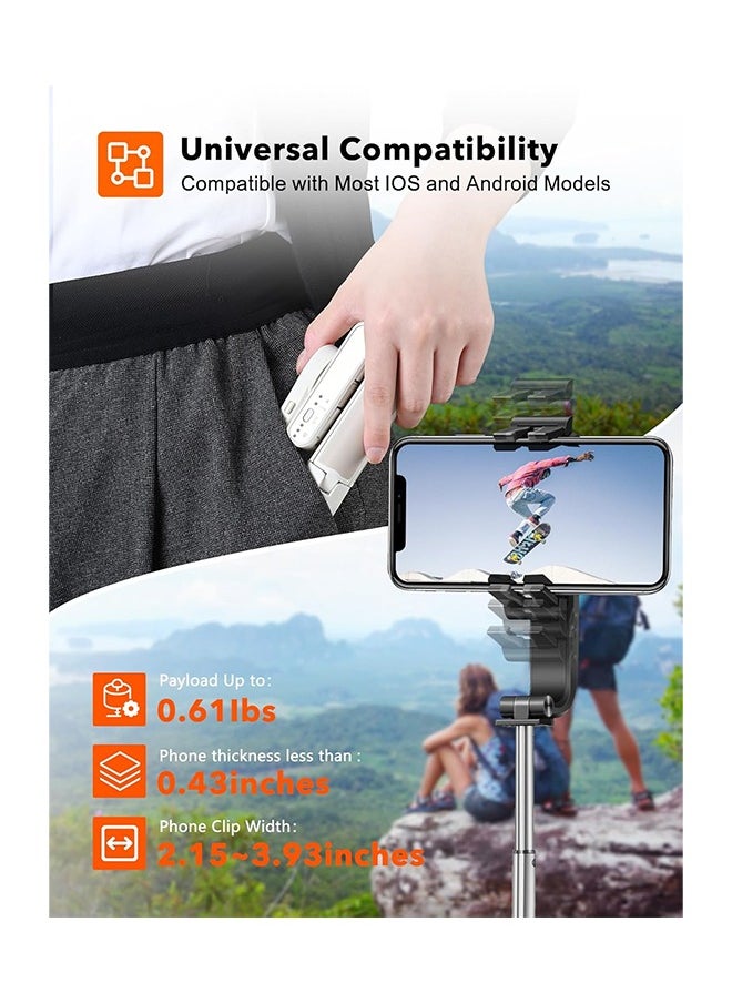 hohem - Selfie Stick Gimbal Stabilizer, 1 Axis Face Tracking & 360° Rotation Tripod with Wireless Remote, 4 in 1 Portable Tripod w/Extendable Stick for iPhone 14/Android Video Recording hohem iSteady Q - Image 1