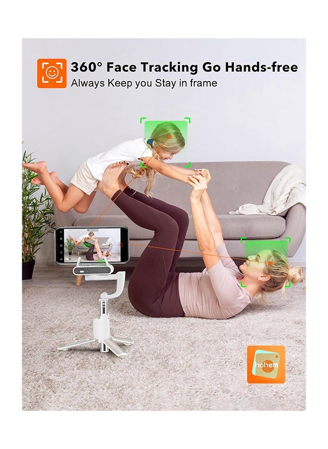 hohem - Selfie Stick Gimbal Stabilizer, 1 Axis Face Tracking & 360° Rotation Tripod with Wireless Remote, 4 in 1 Portable Tripod w/Extendable Stick for iPhone 14/Android Video Recording hohem iSteady Q - Image 1