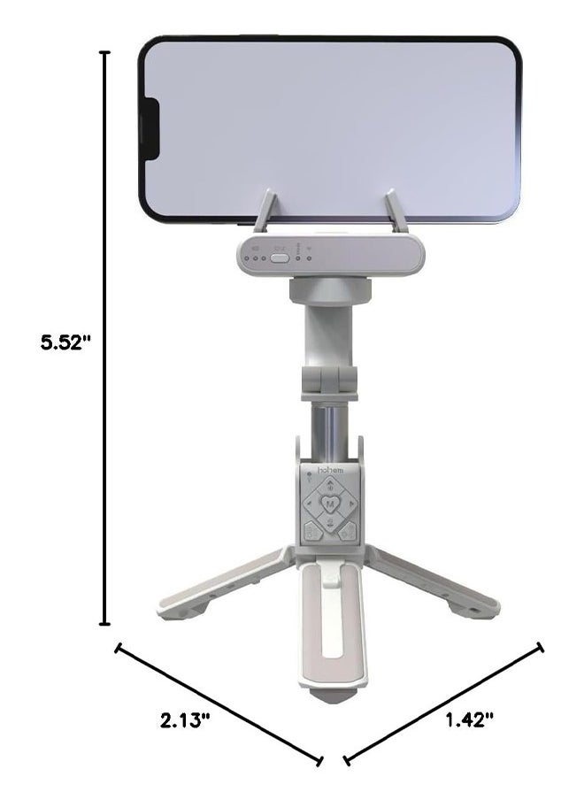 hohem - Selfie Stick Gimbal Stabilizer, 1 Axis Face Tracking & 360° Rotation Tripod with Wireless Remote, 4 in 1 Portable Tripod w/Extendable Stick for iPhone 14/Android Video Recording hohem iSteady Q - Image 1