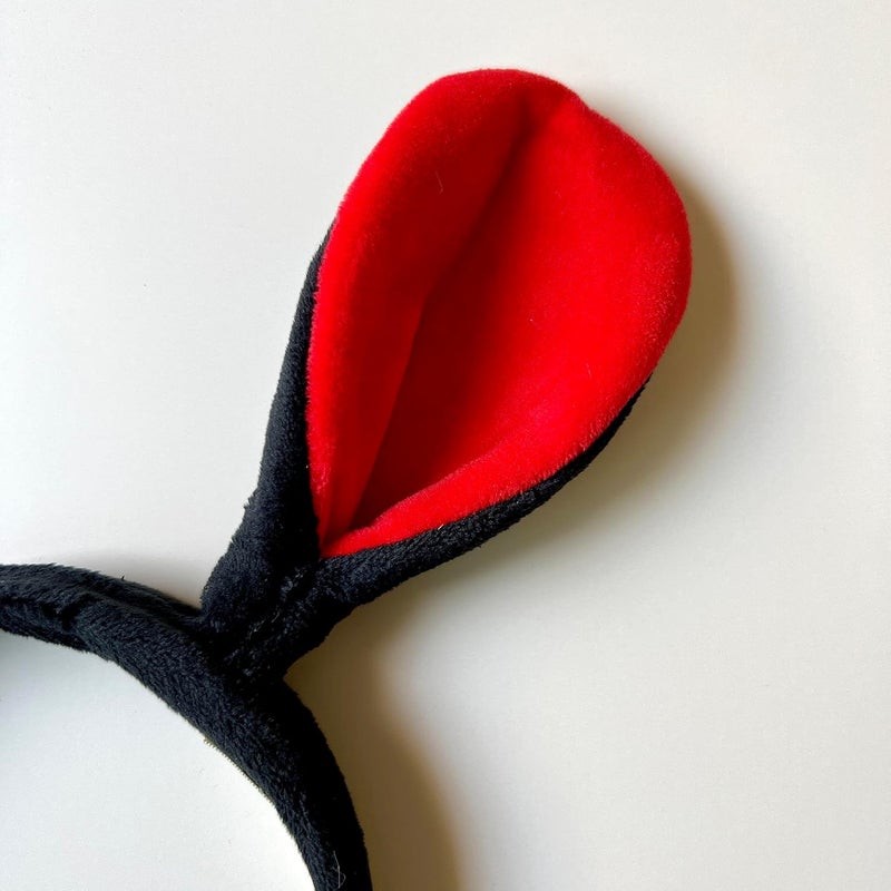 GLITTERS Trendy and Stylish Red and Black Bunny Ear Headband for Kids and Girls - Image 2